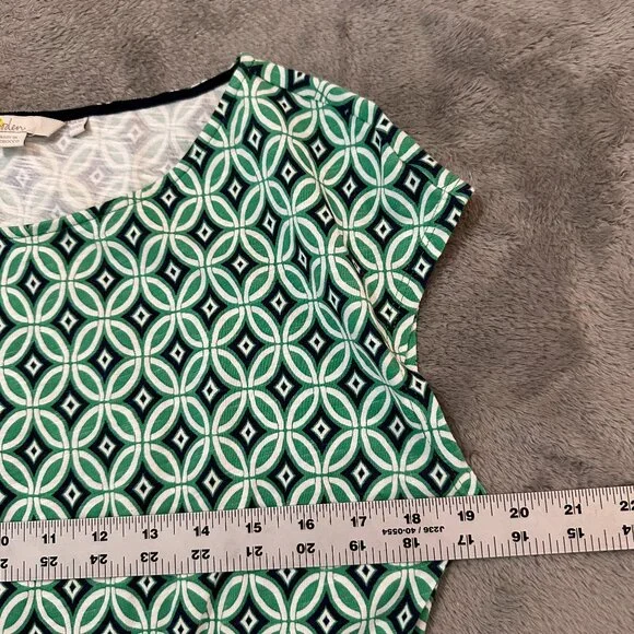 Boden Florrie Jersey Cotton Dress Gemoetric Pattern 12 Long 12L Tall - Picture 6 of 7